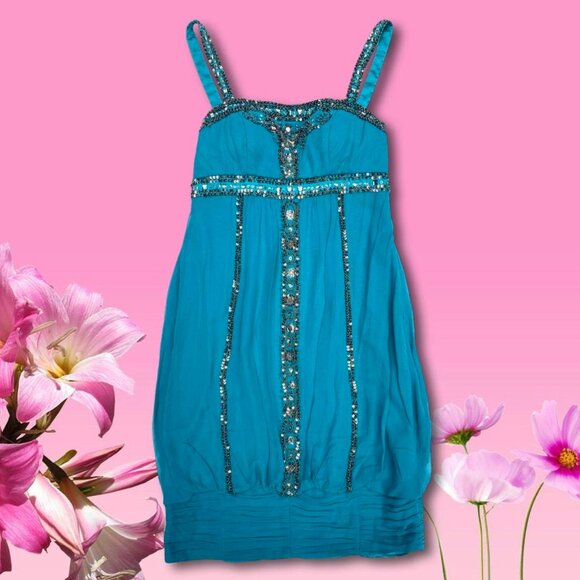 Vintage Y2K Sue Wong Silk Beaded Dress - Picture 9 of 16